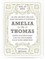 Fiesta Folk Art Letterpress Wedding Invitations