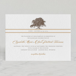Oak Tree Letterpress Wedding Invitations