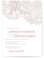 White Lace Letterpress Wedding Invitations