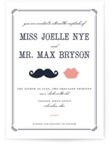 Stache + Kiss Letterpress Wedding Invitations