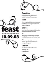 Feast Menu, by Dizzy Wizzy Design