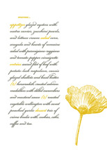 Modern Devotion Menu, by Emily Ranneby