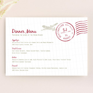 A Faraway Destination Menu