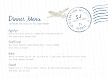 A Faraway Destination Menu