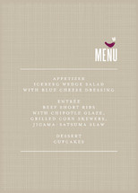 SWEET LINEN Menu