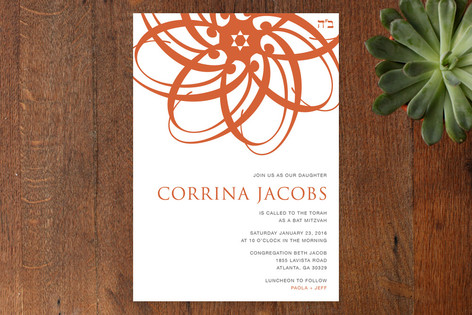 Orange Blossom Mitzvah Invitations