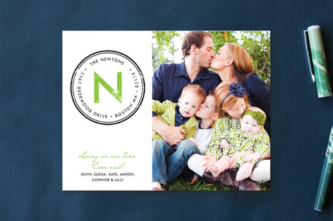 Monogram Stamp Moving Announcements