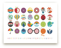 Alphabet in the Round Art Prints