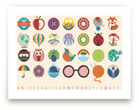 Alphabet in the Round Art Prints