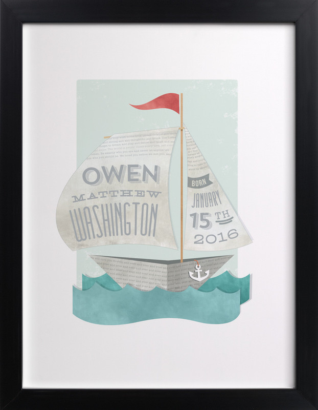 Newspaper Sailboat Custom Art Prints by Susie Allen Minted