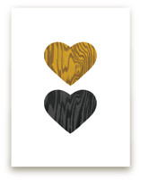 Wood Grain Hearts Art Prints