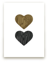 Wood Grain Hearts Art Prints