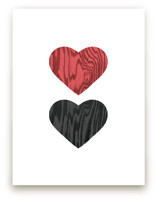 Wood Grain Hearts Art Prints