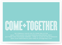 Come Together Anniversary Party Invitations Cards