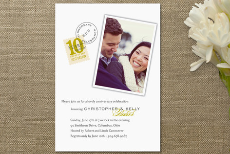 Sealed with a Kiss Anniversary Party Invitations Cards