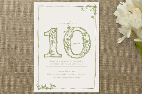 Sweet Sketch Anniversary Party Invitations Cards
