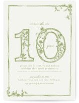 Sweet Sketch Anniversary Party Invitations Cards