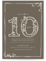 Sweet Sketch Anniversary Party Invitations Cards