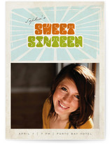Seventies Sweet Sixteen Party Invitations