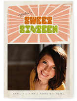 Seventies Sweet Sixteen Party Invitations