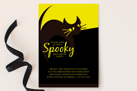 Black Cat Party Invitations
