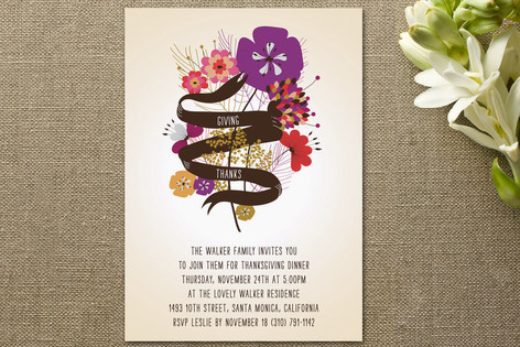 Floral Banner for Thanksgiving Party Invitations