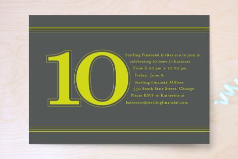Celebrate 10 Years Party Invitations