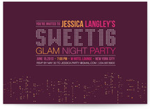 Glam Night in the City Party Invitations