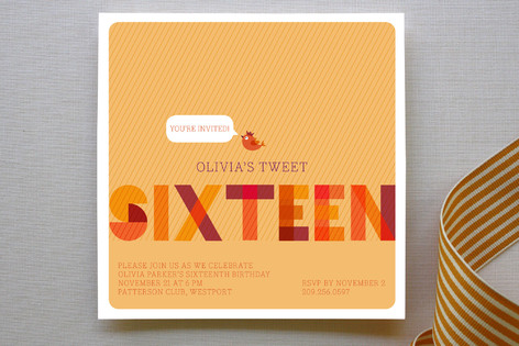 Tweet Sixteen Party Invitations