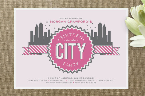 16 in the City Party Invitations