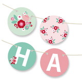 Retro Floral Garden Bunting Banners