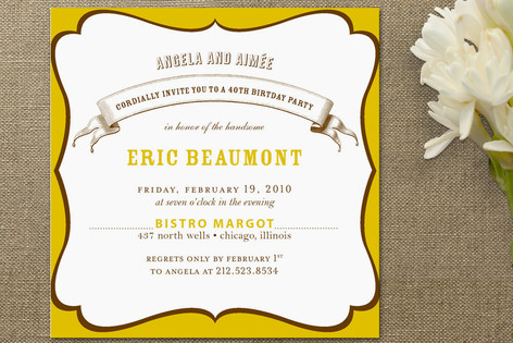 La Fete Birthday Party Invitations
