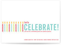 Colorful Candles Birthday Party Invitations