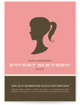 Sweet Sixteen Silhouette Birthday Party Invitations