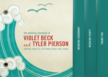 BLOCK PRINT WAVES Wedding Program Minibook&trade; Cards