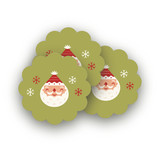 Happy Santa Scalloped Stickers