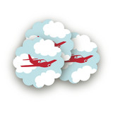 The Birthday Plane Scalloped Stickers