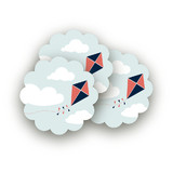 Kite Party Scalloped Stickers