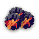 Super Heroes Banner Scalloped Stickers