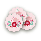 Retro Floral Garden Scalloped Stickers