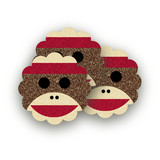 Sock Monkey Scalloped Stickers