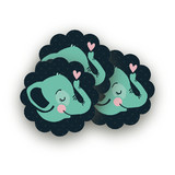 Baby Elephant Scalloped Stickers