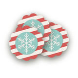 Holiday Stripes Scalloped Stickers