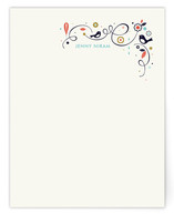 Swirly Bird Note Personalized Stationery