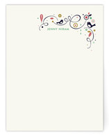 Swirly Bird Note Personalized Stationery