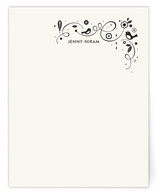 Swirly Bird Note Personalized Stationery