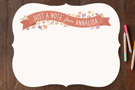 Just a Floral Banner Personalized Stationery