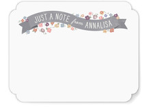 Just a Floral Banner Personalized Stationery