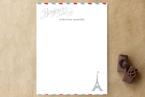 Petite Bonjour from Paris Personalized Stationery