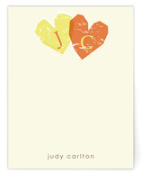 Double Heart Personalized Stationery